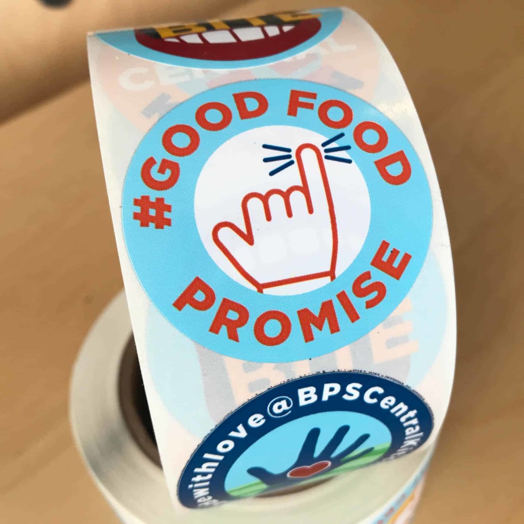 public school campaign branding - Bellingham good food project sticker designs by shew design
