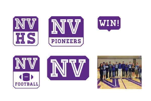 Nooksack Valley pioneers logo system.