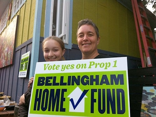 holding sign