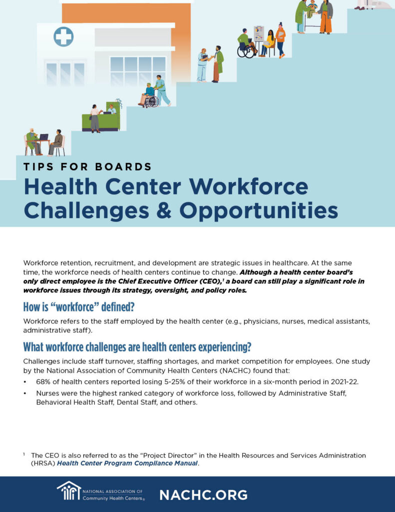Community health centers graphic design - workforce challenges cover sheet