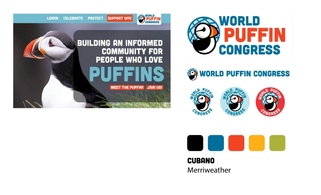 world puffin congress website design process - branding design