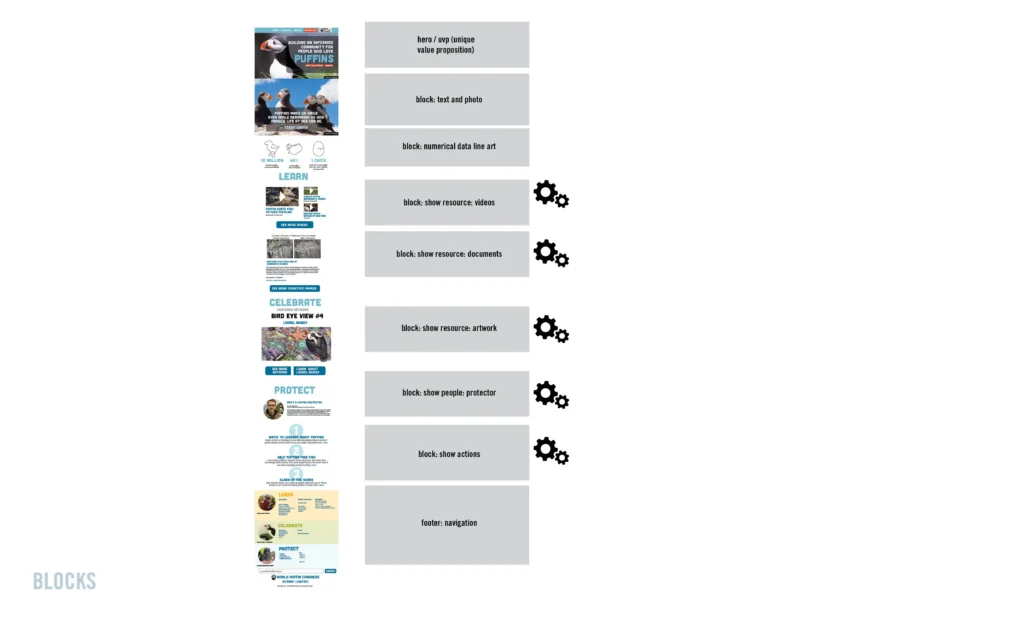 world puffin congress website design process - design and database diagram